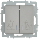 BRITE Выключатель 2-клавишный с индикацией для отелей 10А ВС10-2-9-БрС сталь IEK