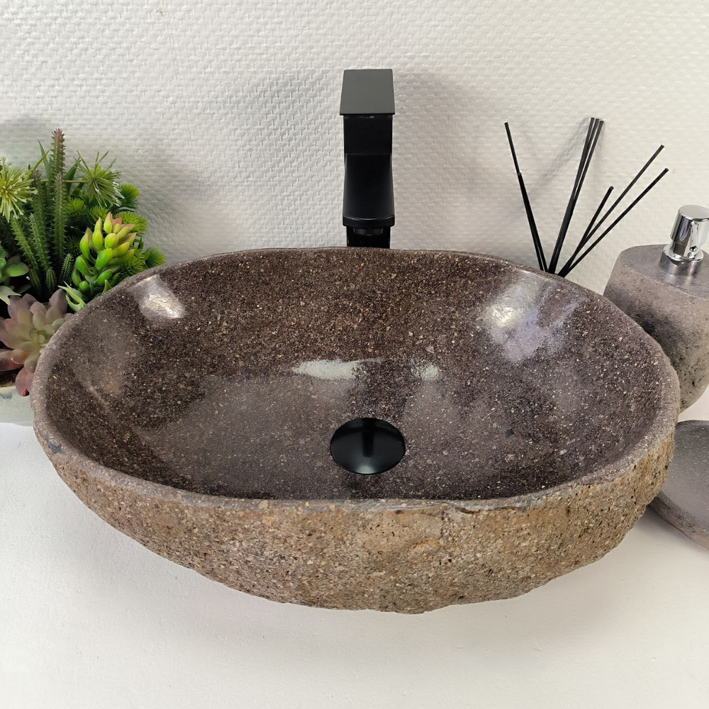 Раковина из речного камня RS-65138 49*33*15 0861