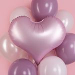 Шар (24''/61 см) Сердце, Люкс, Розовый, Матовый, 1 шт.