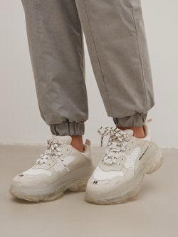 Джоггеры утеплённые, пепельные