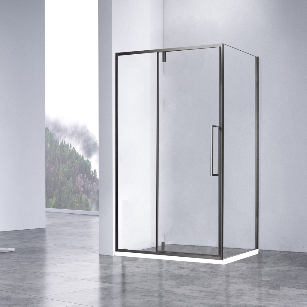 Душевой уголок Слим-Н (Slim-N) Vincea VSR-4SNP1012CLGM, 1200*1000, вороненая сталь, стекло прозрачное