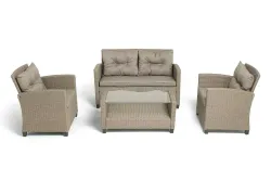 "Филадельфия" лаунж-зона из искусственного ротанга, цвет соломенный