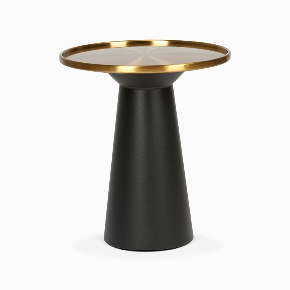 Кофейный столик Vaso Gold диаметр 45 сталь, черный, золотистый