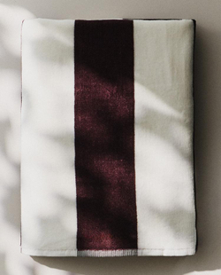 ZARA HOME ПЛЯЖНОЕ ПОЛОТЕНЦЕ В ПОЛОСКУ, БОРДО