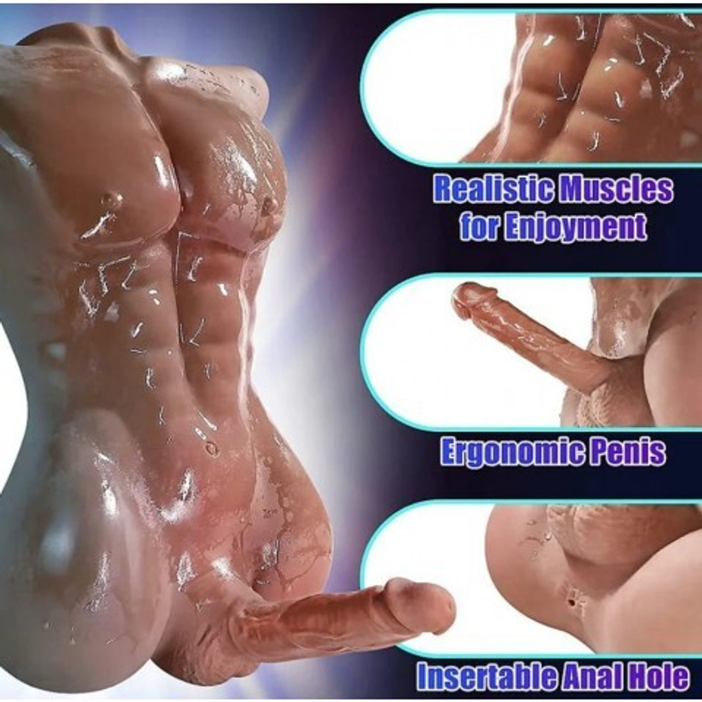 Сексуальный мужской торс с пенисом CompanionX Jeff 9 кг