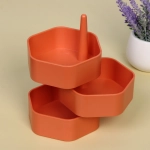 Органайзер для хранения «МАРЦИПАН», цвет коралловый, три отделения, 13.9*20.7*4.7 (упаковка коробка)