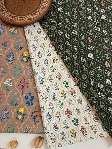 ЦВЕТОЧНЫЙ АРАБЕСК . 100% хлопок Handmade Fabrics 6