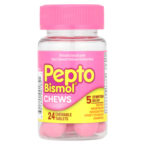 Pepto Bismol, Pepto Bismol®, жевательные таблетки, 24 жевательные таблетки