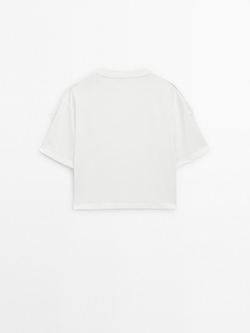 Massimo Dutti Футболка из 100% хлопка, натуральный, кремовый