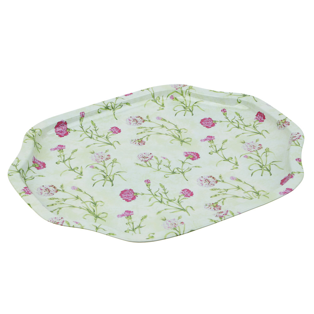 Поднос 33*27см металлический "Цветы"