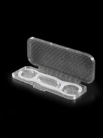 Набор стоматологических дорожных контейнеров для 1-й и 2-х зубочисток с нитью — флоссеров, белый, полупрозрачный