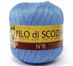 Пряжа Filo Di Scozia №8 50г, 340м, 100%мерсеризованный хлопок (цена за 1 шт)