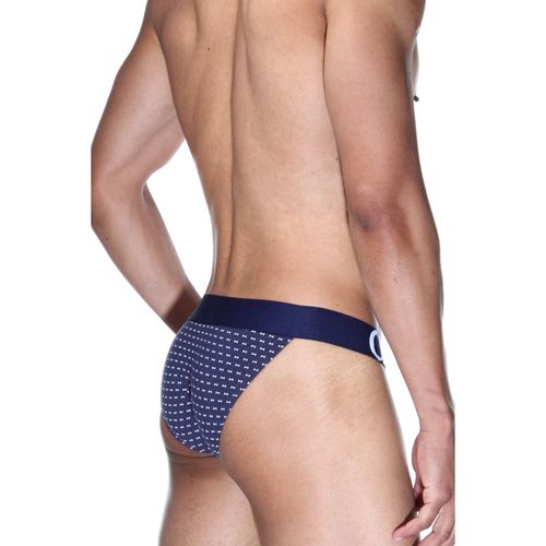 Мужские трусы танга темно-синие с принтом DARKZONE DZN6175