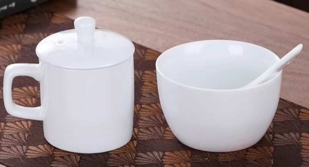 321017 Сервиз "Набор титестера" чашка с крышкой 150мл, чаша 200мл, ложка, фарфор