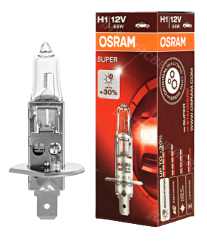 Автолампа 12V H1 55W Osram Super +30%