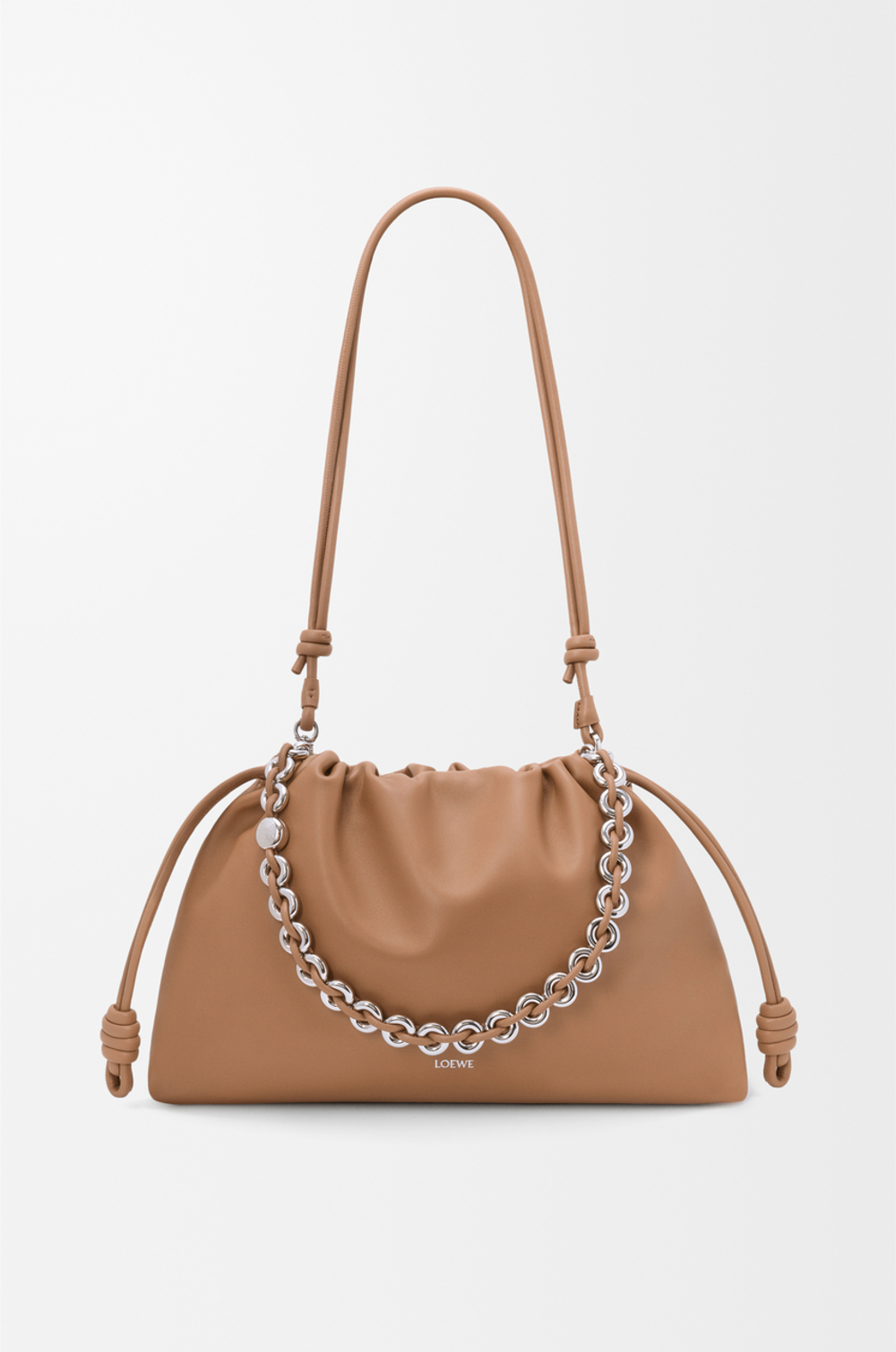 Loewe Большая сумка Flamenco из мягкой кожи ягненка наппа, мокко