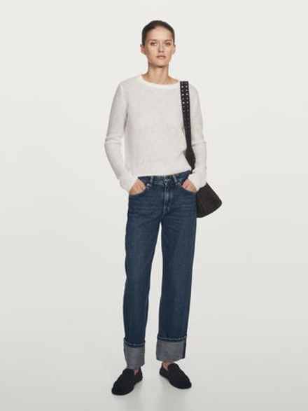 Massimo Dutti Джинсы прямого кроя с низкой посадкой, синий