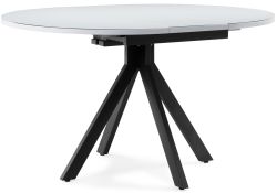 Стеклянный стол Бетина 100(130)х100х75 черный / белый