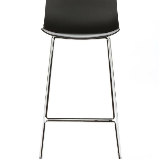 Барный стул Neo металические ножки хром, сиденье черный пластик