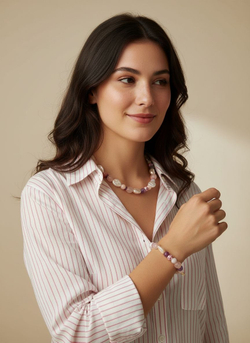 Браслет Майя из жемчуга и камней