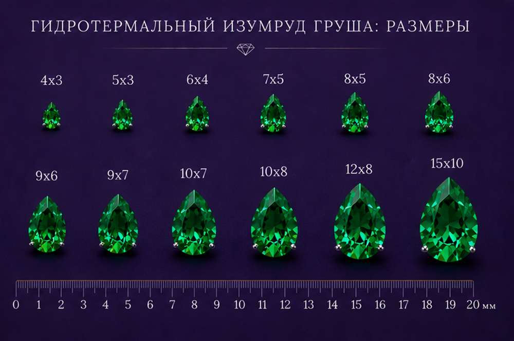 Гидротермальный изумруд Груша
