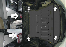 Усиленная защита Motodor картера двигателя, кпп. 2 мм, сталь. для Ford Fiesta 2008-2015,Ford Fiesta 2015-2019 арт.70704