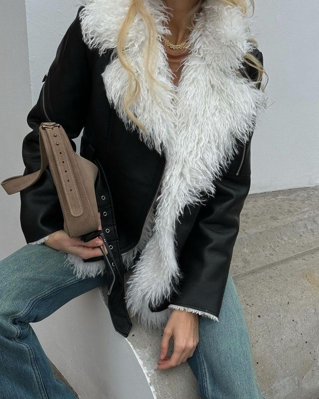 Дубленка COZY с меховым воротником