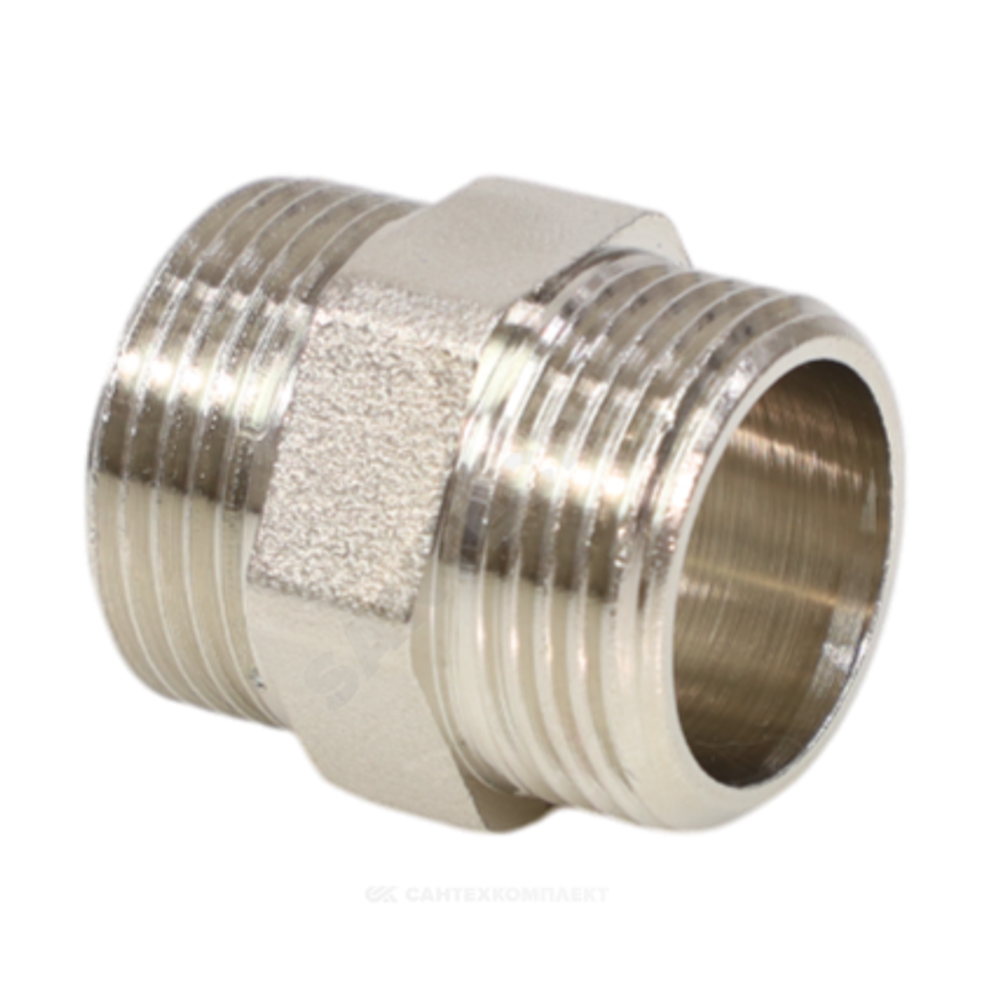 Ниппель латунь никель Ду 25 (1") НР VALFEX VF.582.N.100