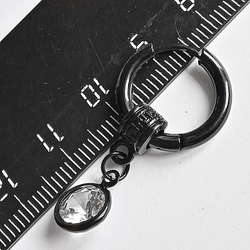 Серьга кольцо с подвеской "Кристалл" 12мм. Мед сталь, титановое покрытие.