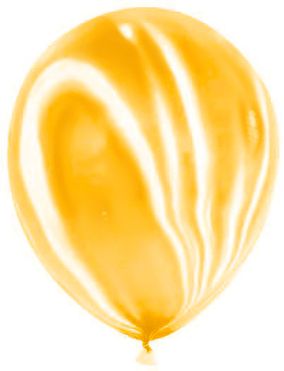 Воздушные шары с гелием и обработкой Мрамор Агат Yellow Желтый 12"/30 см