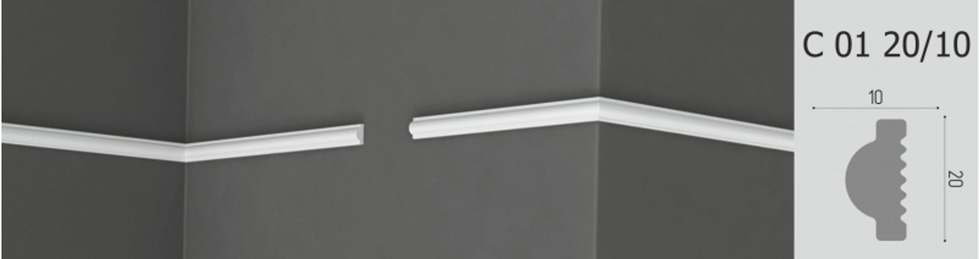 Плинтус потолочный Де-Багет С 01 20/10