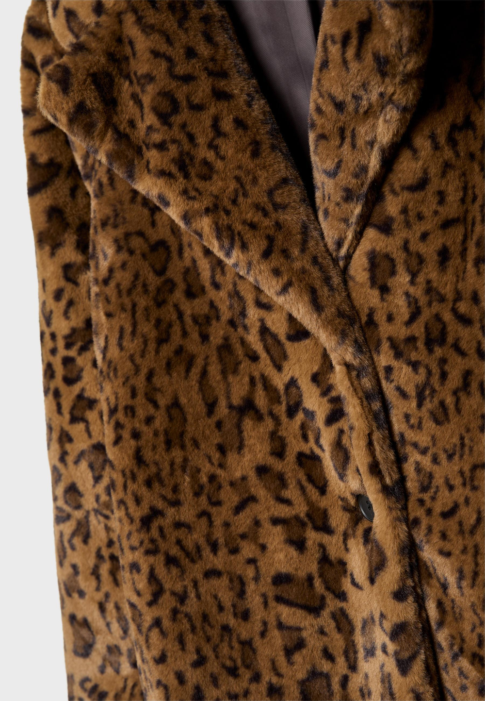 STRADIVARIUS Длинная шуба из искусственного меха с анималистическим принтом, бежевый