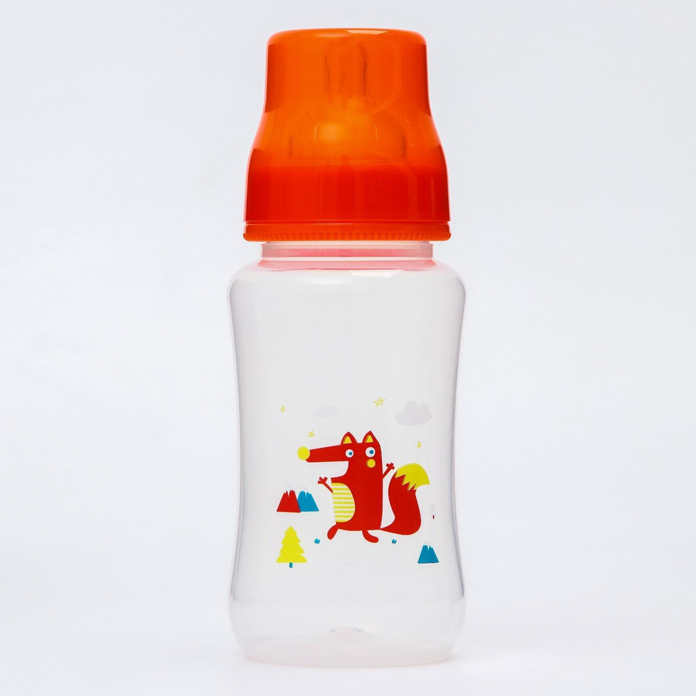 4770831 Бутылочка для кормления, 320 мл., широкое горло, цвет оранжевый