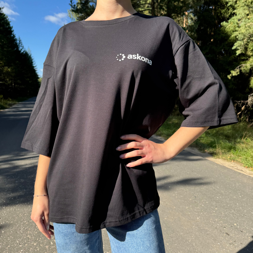 Футболка оверсайз Аскона. Цвет: чёрный