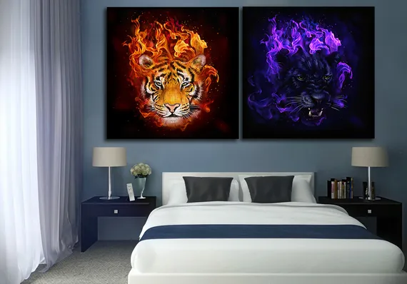 Модульная картина "Огонь и лед"