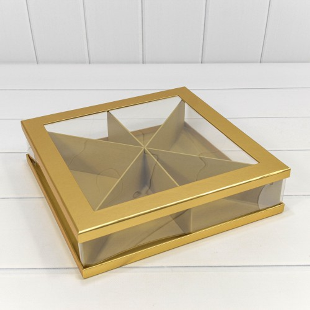 Коробка сборная 30х30х7 см (Золотой)