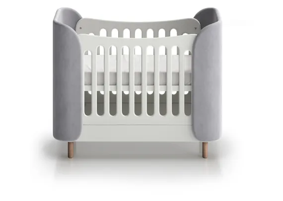 Кроватка KIDI Soft mini cпальное место 60*120 см (серый)