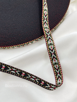 Тесьма жаккардовая (плетеная) разноцветная 1 см