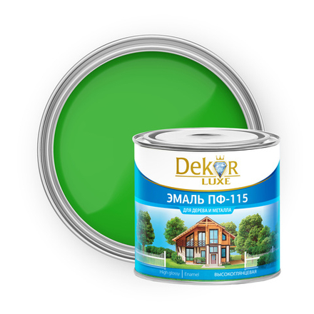 DEKOR LUXE  Эмаль ПФ-115 Зеленая 1,8кг (Кубанские краски)