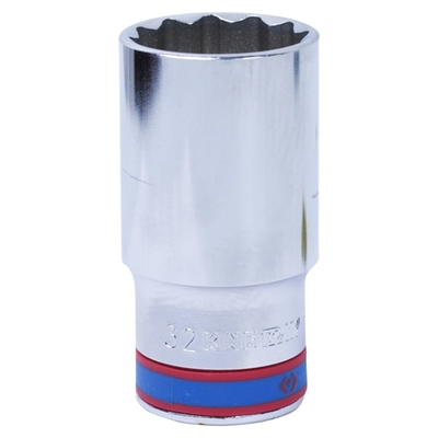 KING TONY (423032M) Головка торцевая глубокая двенадцатигранная 1/2", 32 мм
