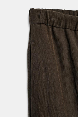 ZARA БРЮКИ BARREL — ZW COLLECTION, КОРИЧНЕВЫЙ