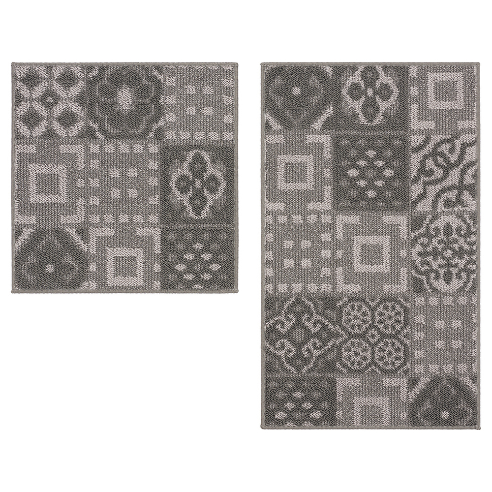 Набор ковриков д/ванной Shahintex LOOP ITALIANO  50*80+50*50 "мозаика" серый