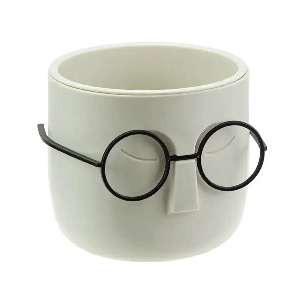 Кашпо СТИВ D115мм 0,65л со вставкой белый ротанг