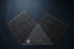 Оренбургский пуховый палантин П3-12040-07 черный