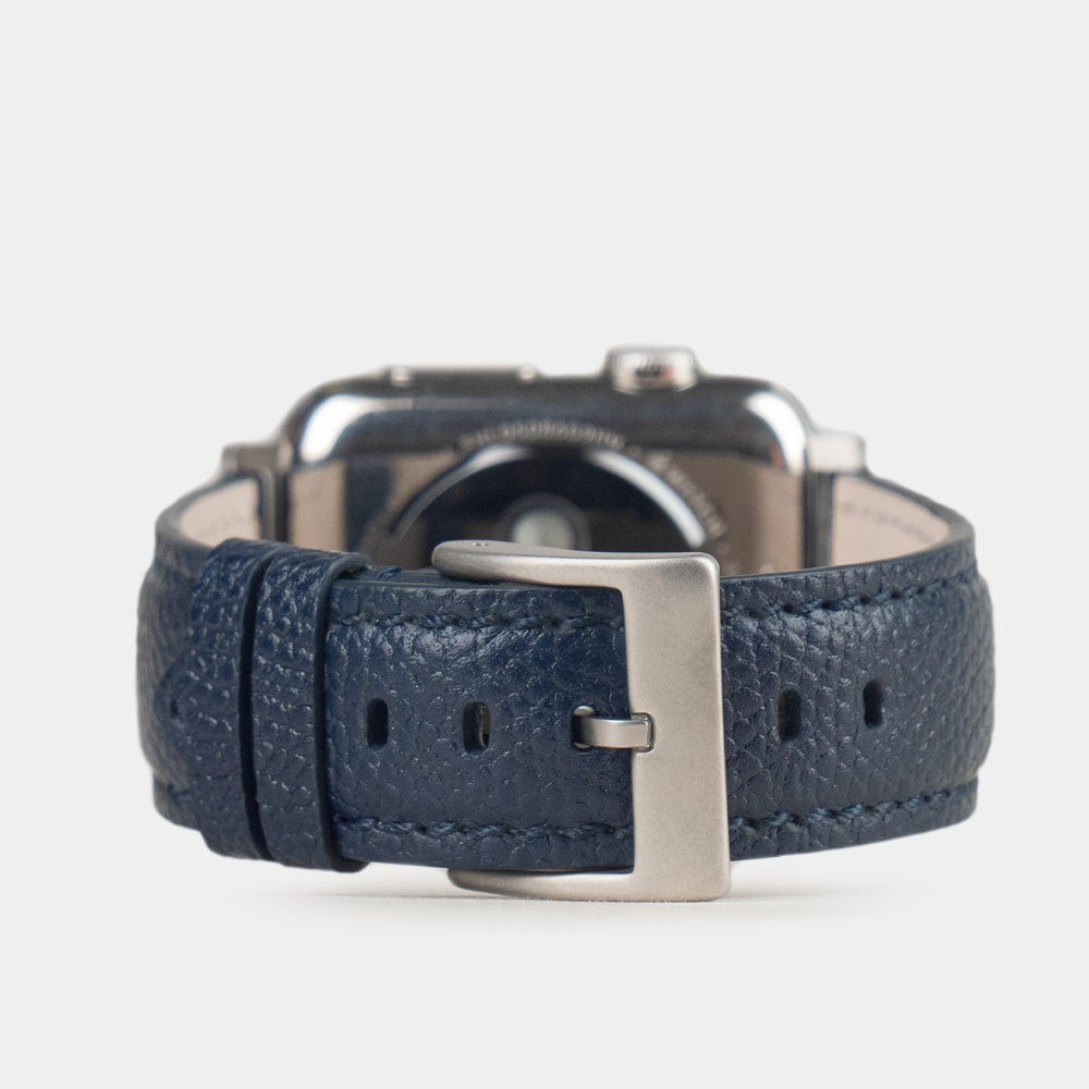 Ремешок для Apple Watch 44/45/46 mm из кожи сафьяно, синего цвета