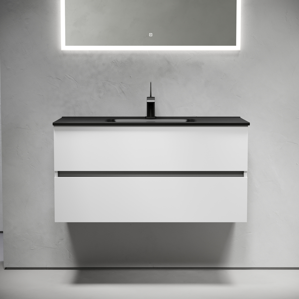 Тумба подвесная под раковину Sancos Urban, белый глянец 990х450х550