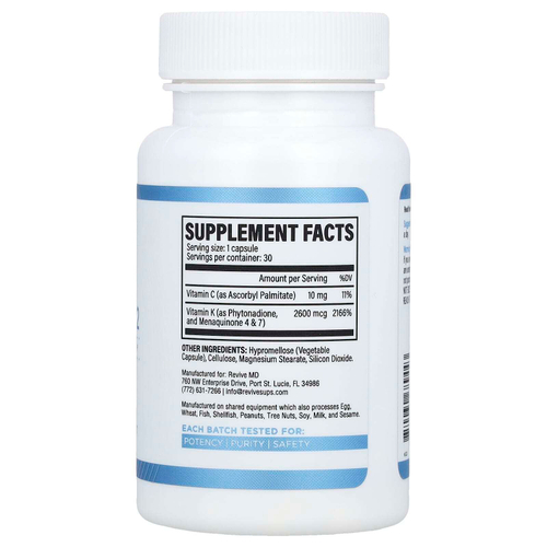 Revive, витамин K2, 30 вегетарианских капсул