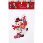 Наклейка на стекло «Снеговик с подарками» 15*20 см