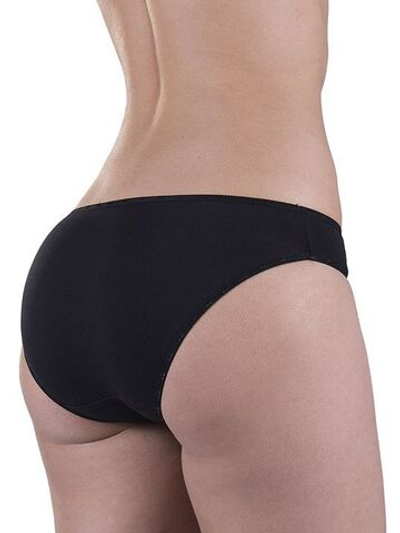 Трусики-слипы с сердечками на бейке (Размер: L) (Цвет: черный)