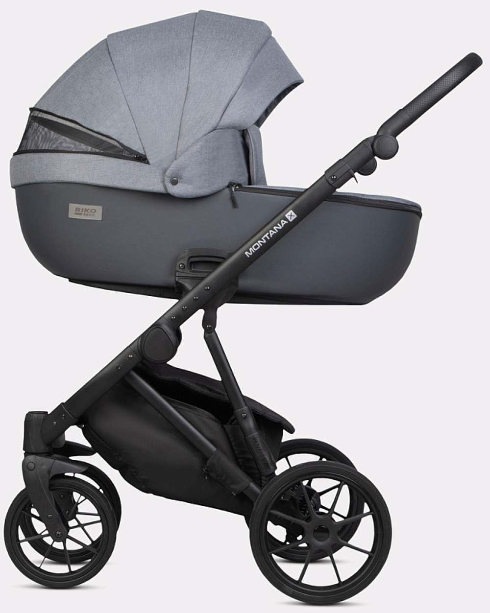 Детская коляска Riko Basic Montana Plus X 3 в 1 40 Graphite (графит+серый)